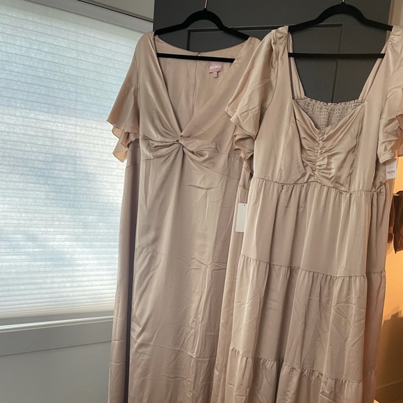 Mumu Champagne Luxe Satin Bridesmaid Dress 3xl - Picture 2 of 2